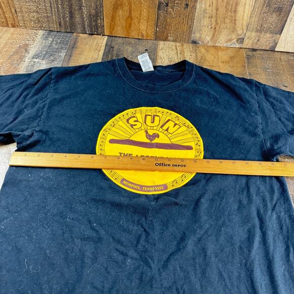 SUN STUDIO Legendary Record Label Music Vinyl Memphis Black T-Shirt LARGE Ex - Picture 4 of 8